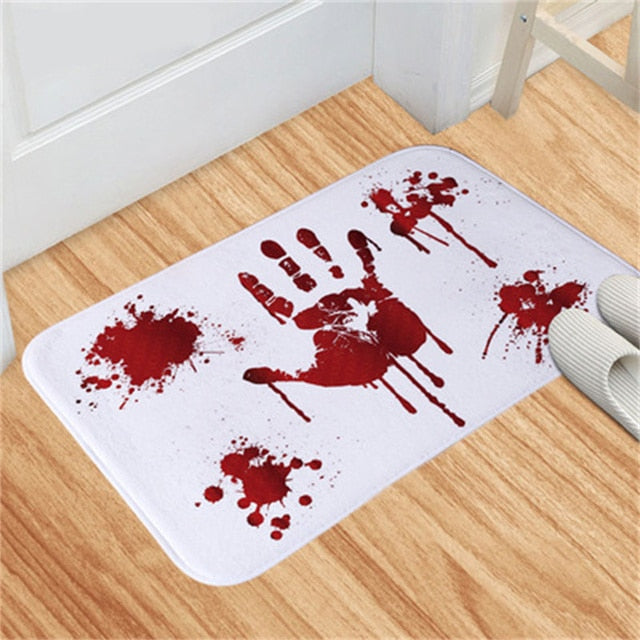 Halloween Blood Footprint Floor Mat