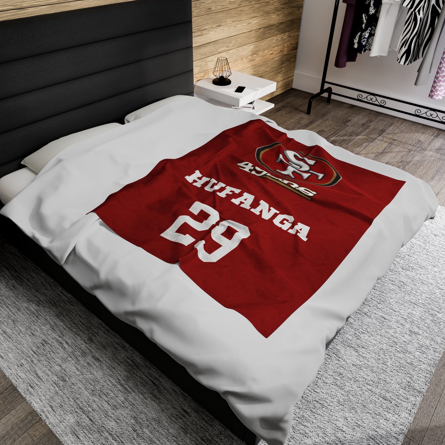 Special Custom Item: SF 49ERS HUFANGA #29 | Velveteen Plush Blanket