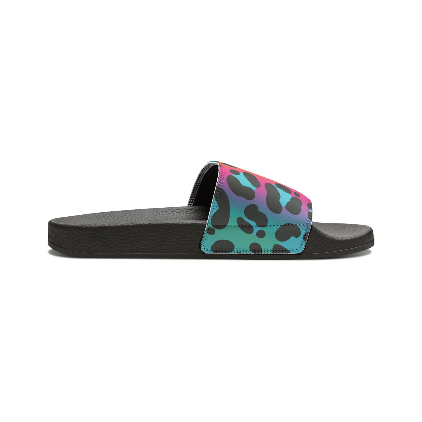 Women's Rainbow Leopard Print PU Slide Sandals