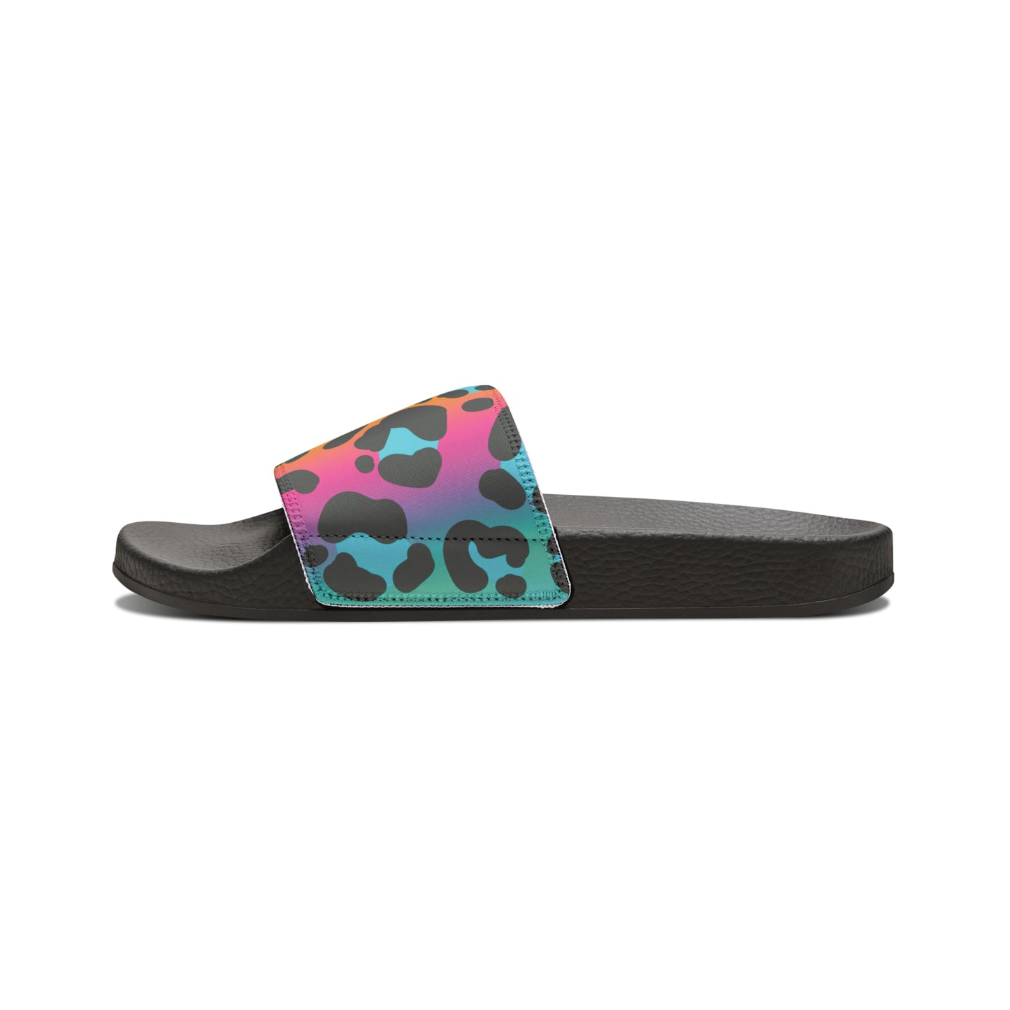 Women's Rainbow Leopard Print PU Slide Sandals