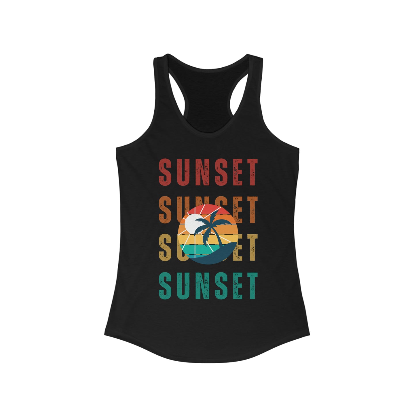 Women's Retro Sunset Racerback Tank