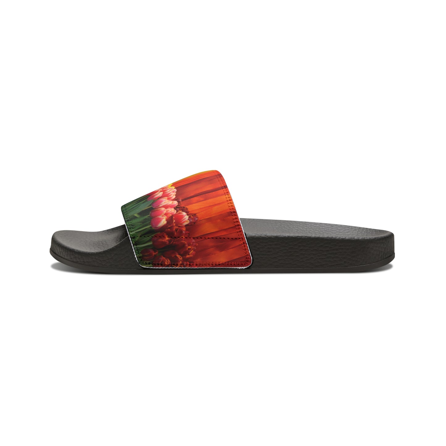 Women's Rainbow Flower PU Slide Sandals