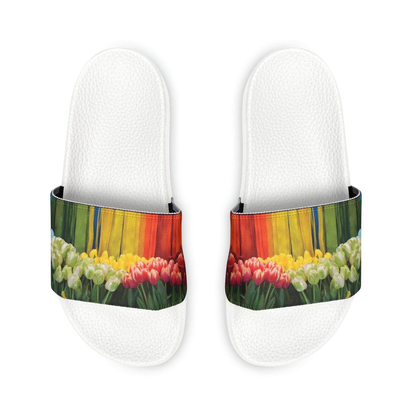 Women's Rainbow Flower PU Slide Sandals