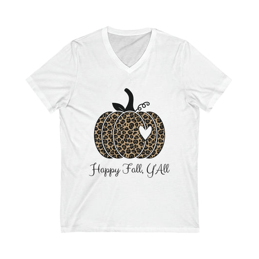 Happy Fall Y’all Jersey V-Neck Tee