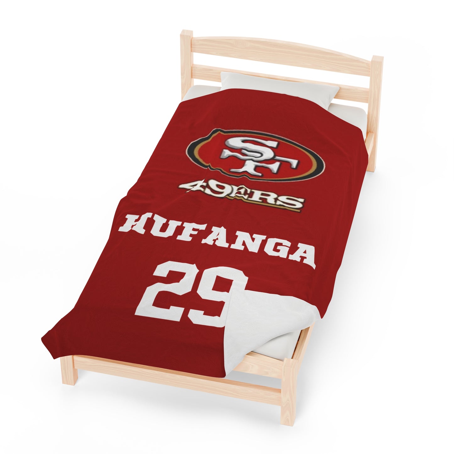 Special Custom Item: SF 49ERS HUFANGA #29 | Velveteen Plush Blanket