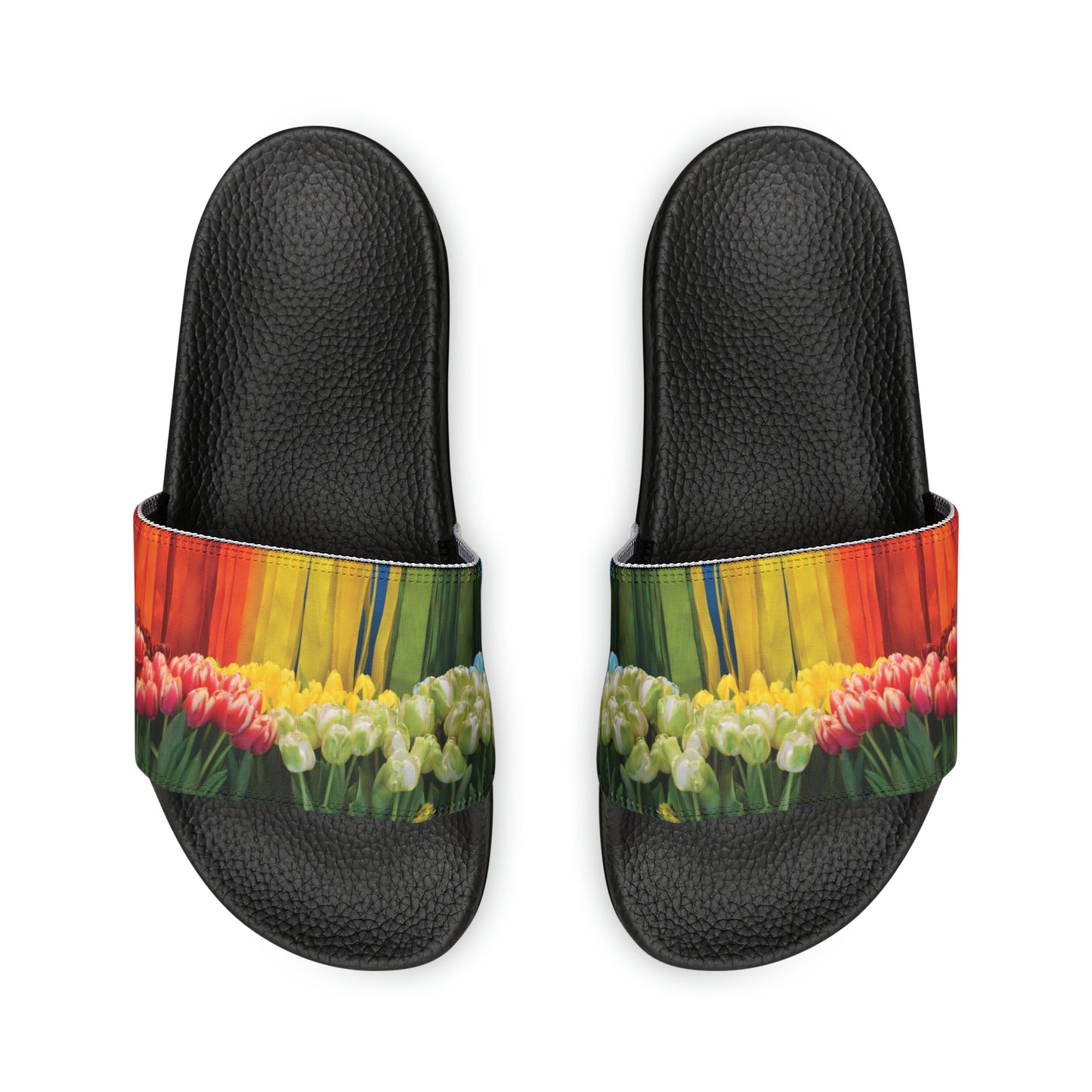 Women's Rainbow Flower PU Slide Sandals