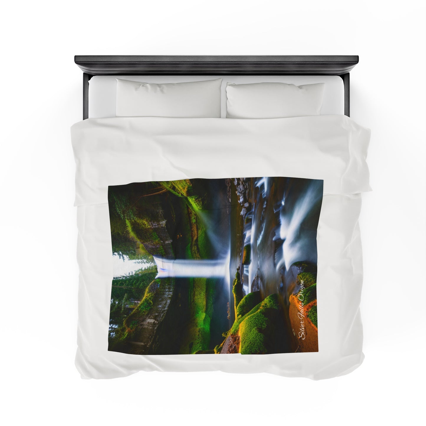 Silver Falls Oregon Velveteen Plush Blanket