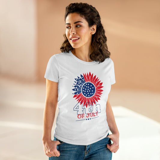 Women's July 4th Sunflower Flag T-shirt