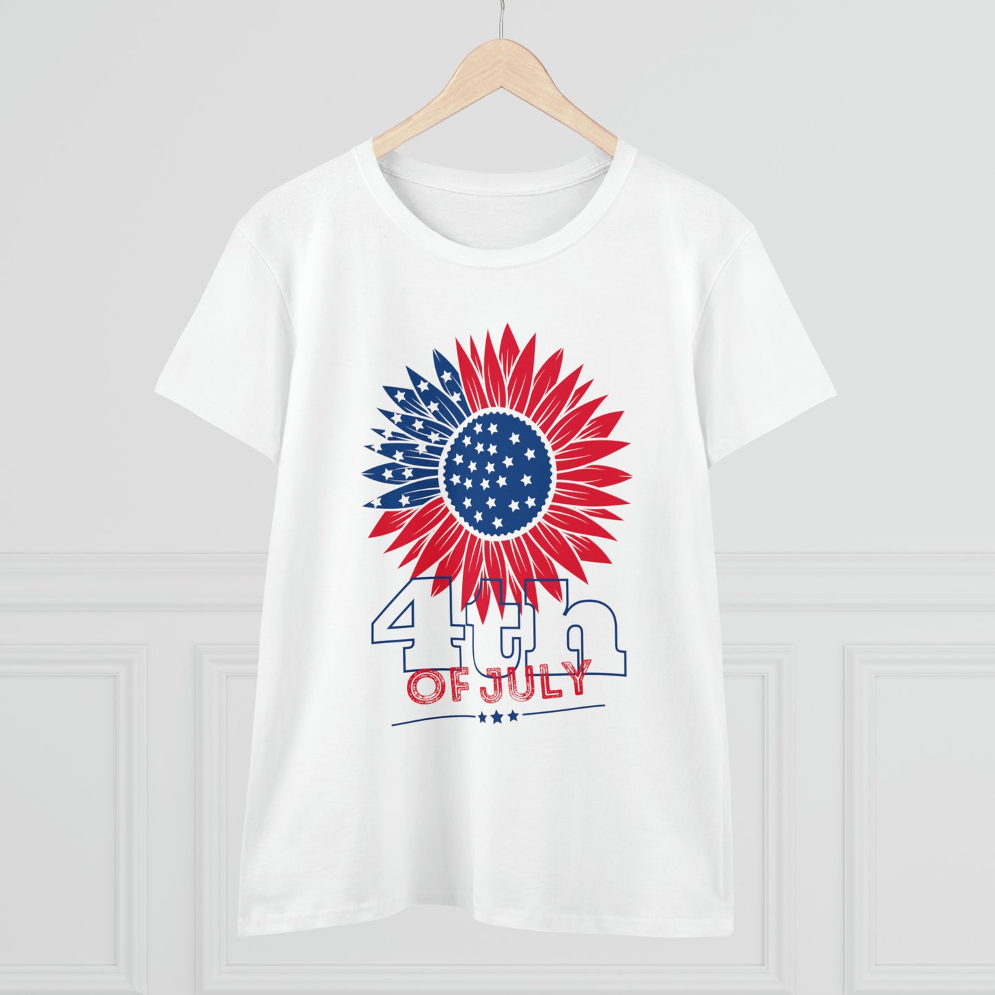 Women's July 4th Sunflower Flag T-shirt