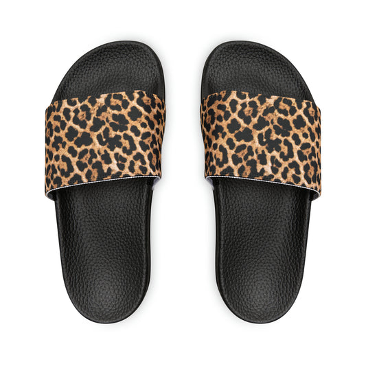 Women's Leopard Print PU Slide Sandals