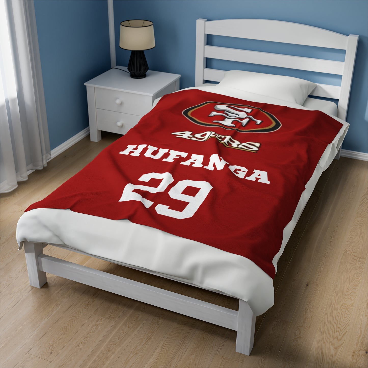 Special Custom Item: SF 49ERS HUFANGA #29 | Velveteen Plush Blanket