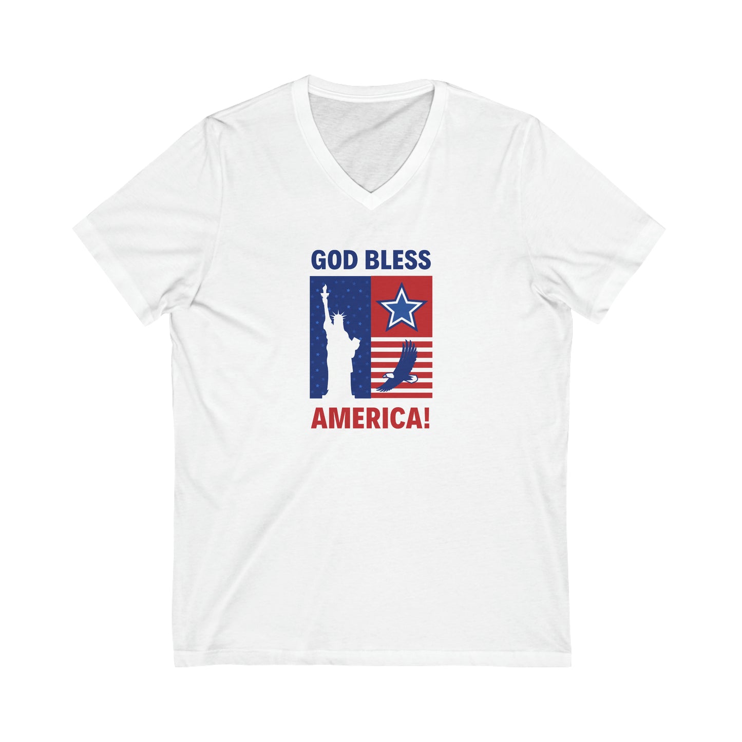 God Bless America | Unisex Jersey Short Sleeve V-Neck Tee