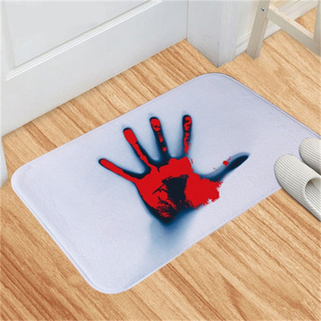 Halloween Blood Footprint Floor Mat