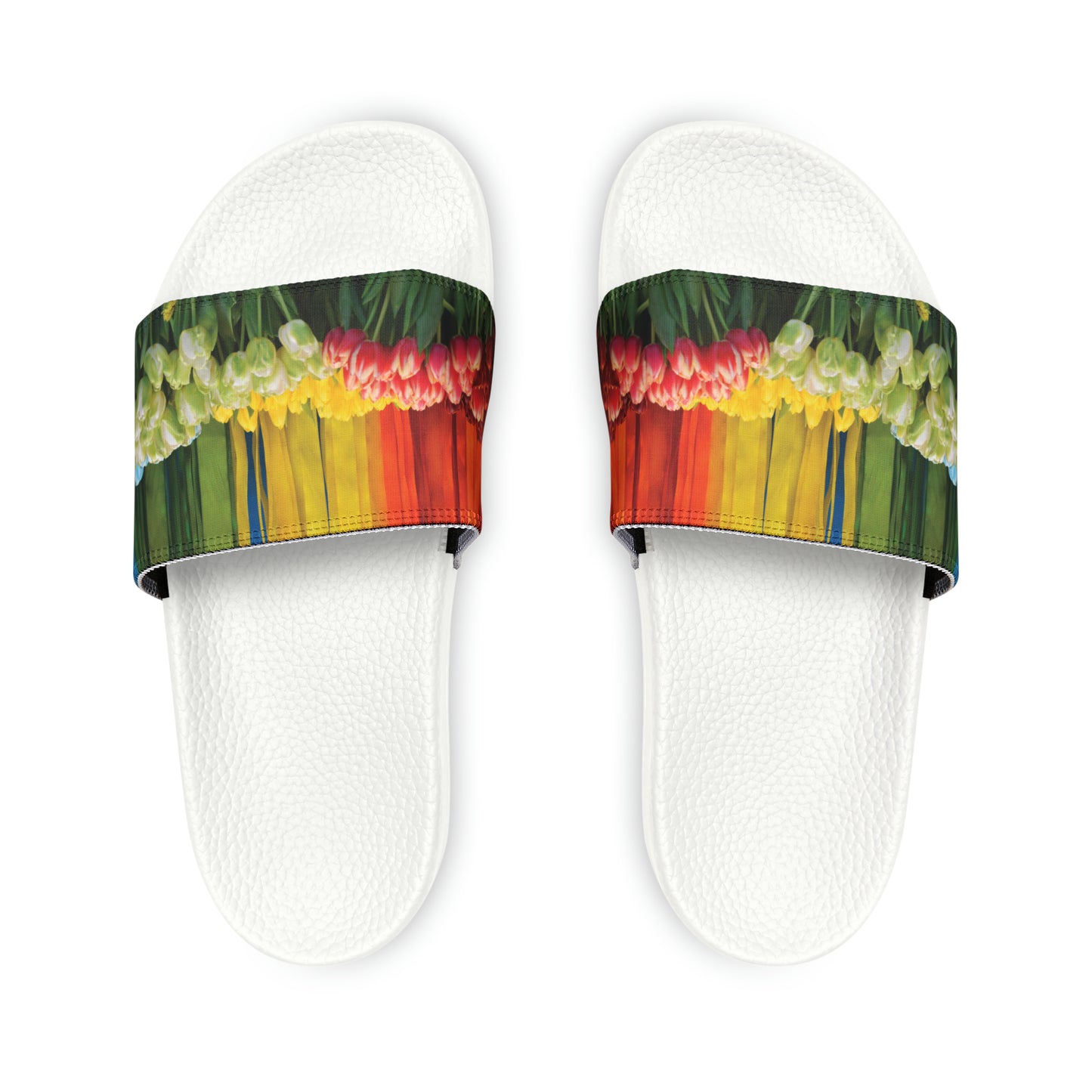 Women's Rainbow Flower PU Slide Sandals