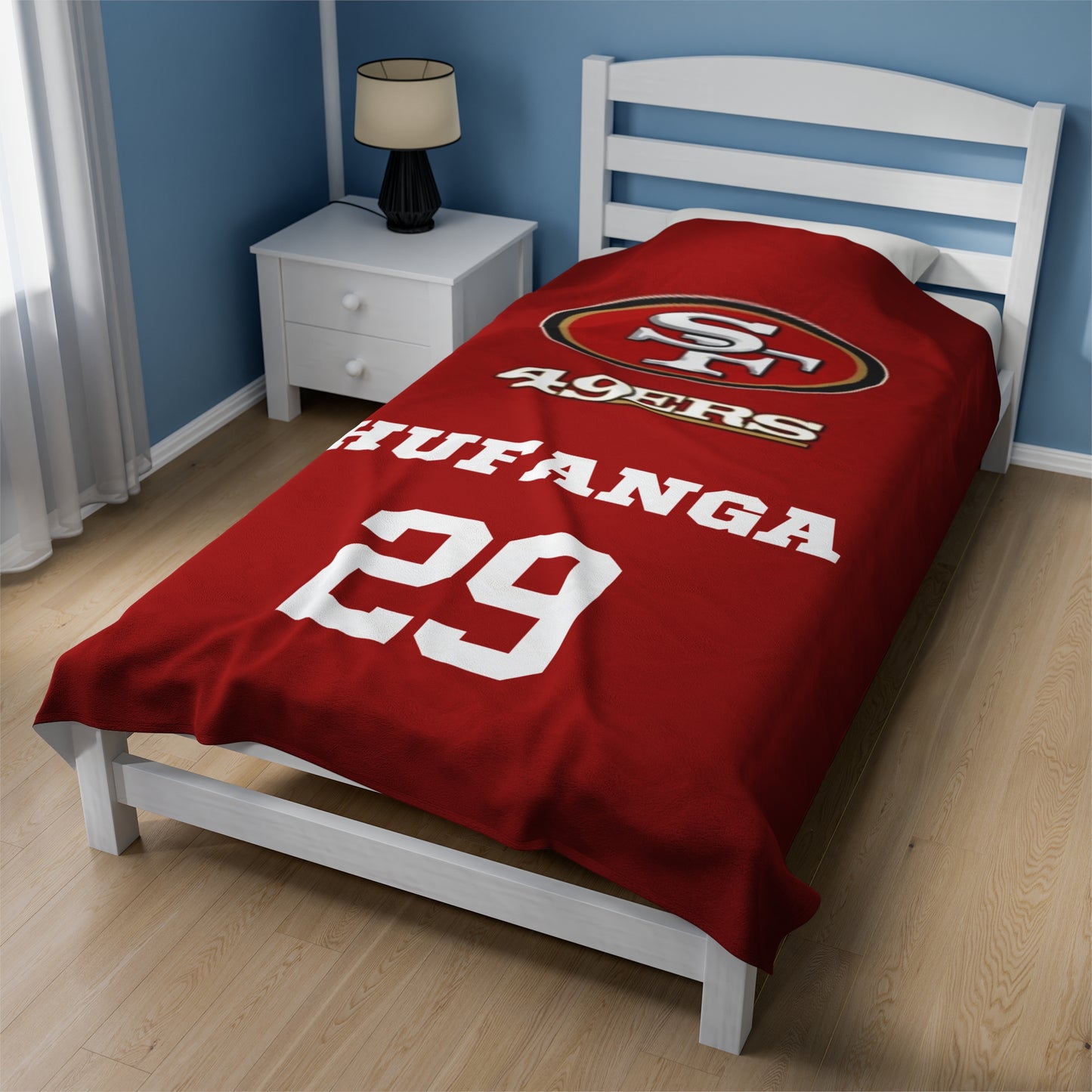 Special Custom Item: SF 49ERS HUFANGA #29 | Velveteen Plush Blanket