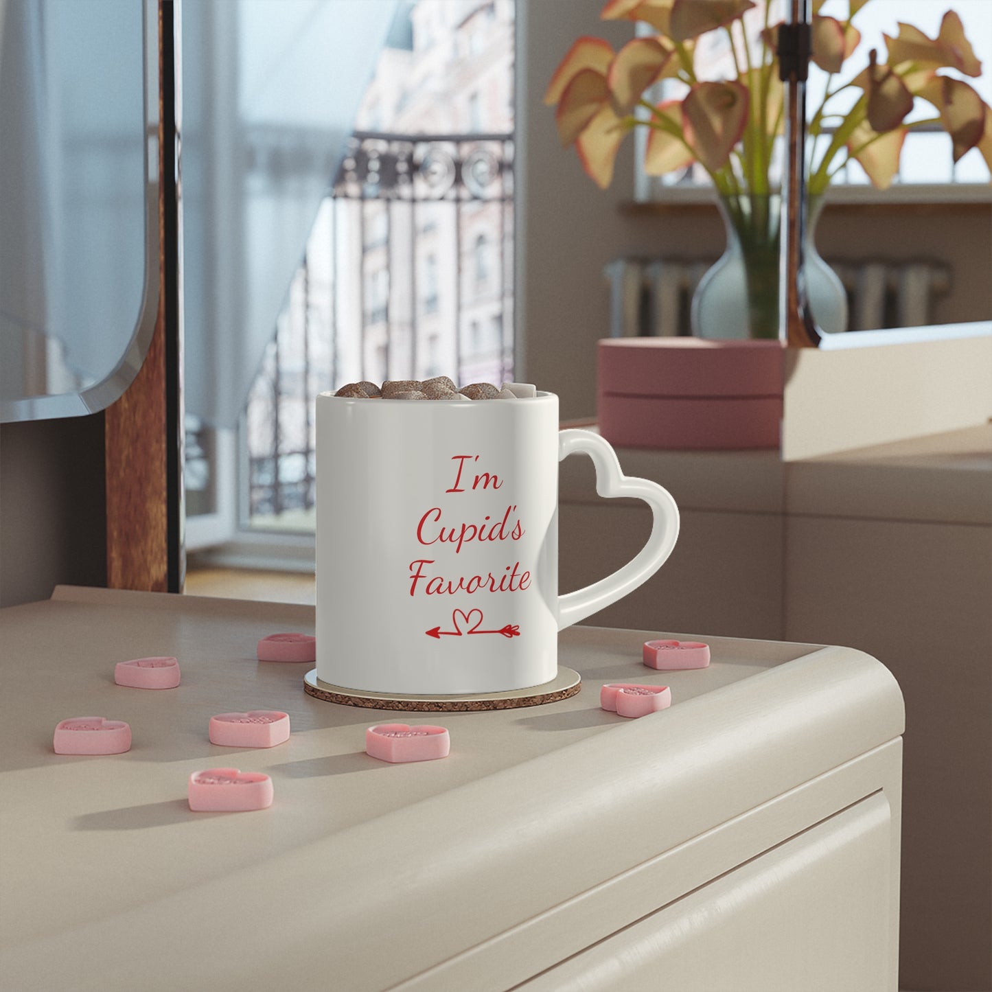 I’m Cupid’s Favorite Heart-Shaped Mug