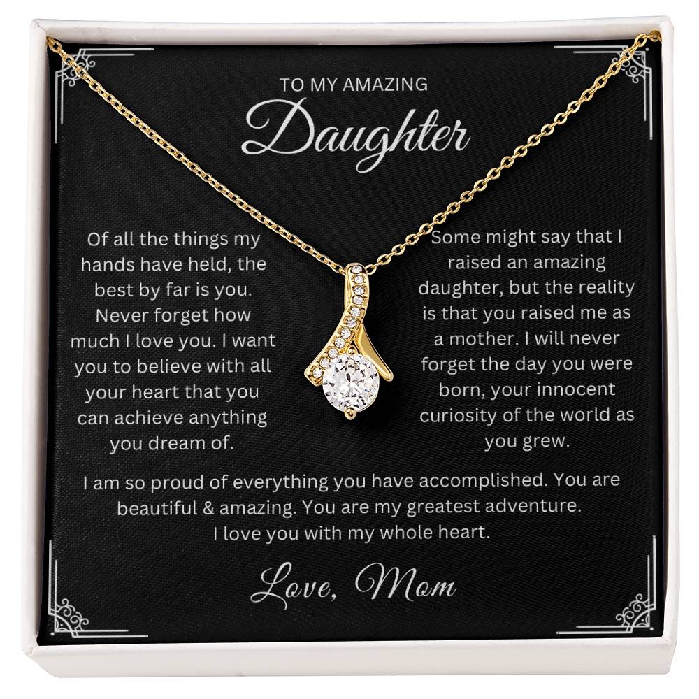 To My Amazing Daughter Ribbon Necklace