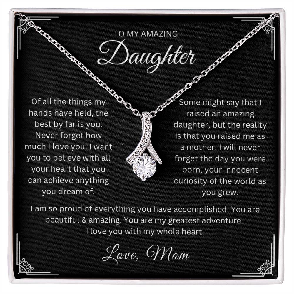 To My Amazing Daughter Ribbon Necklace