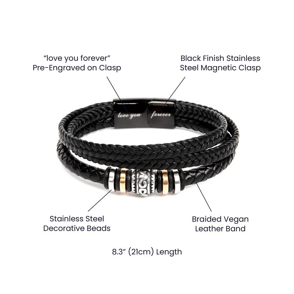 To My Bad Ass Bearded Dad | Men's Love You Forever Bracelet