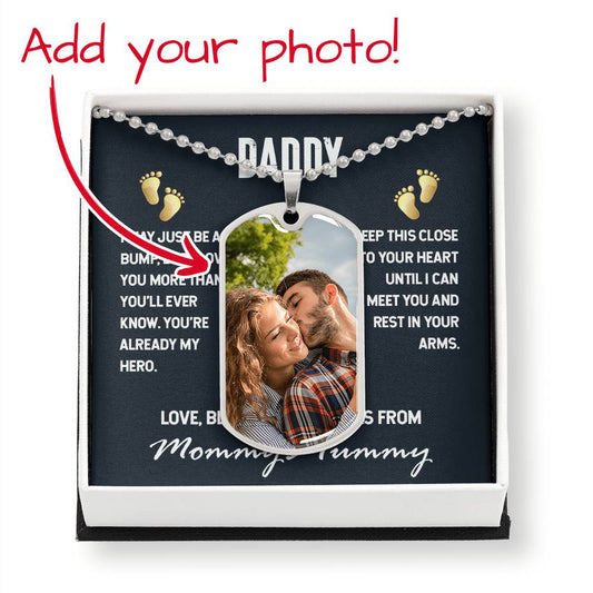 To Daddy from Mommy's Tummy Ultrasound Photo | Customizable Dogtag