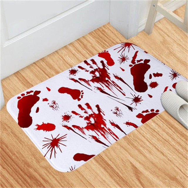 Halloween Blood Footprint Floor Mat