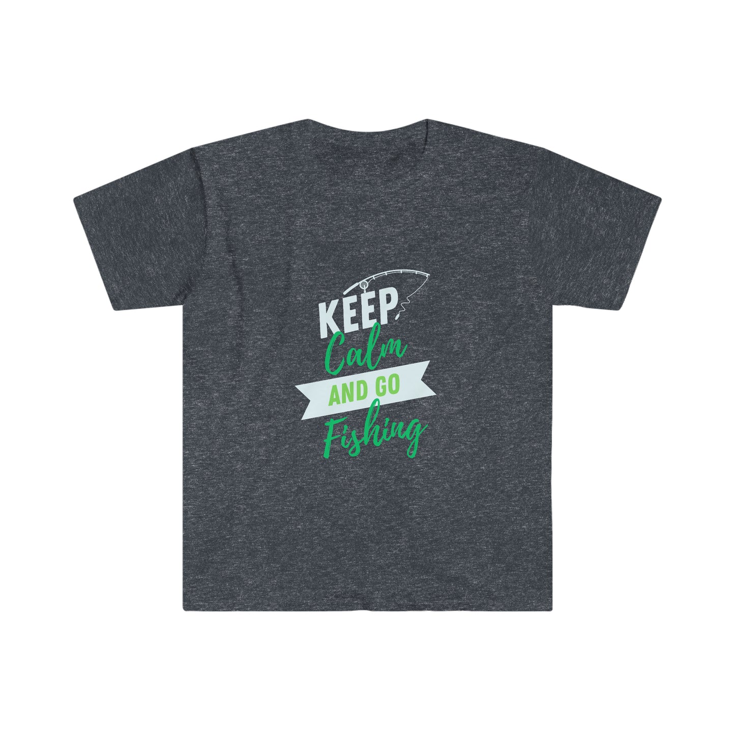 Keep Calm & Go Fishing Green Softstyle T-Shirt