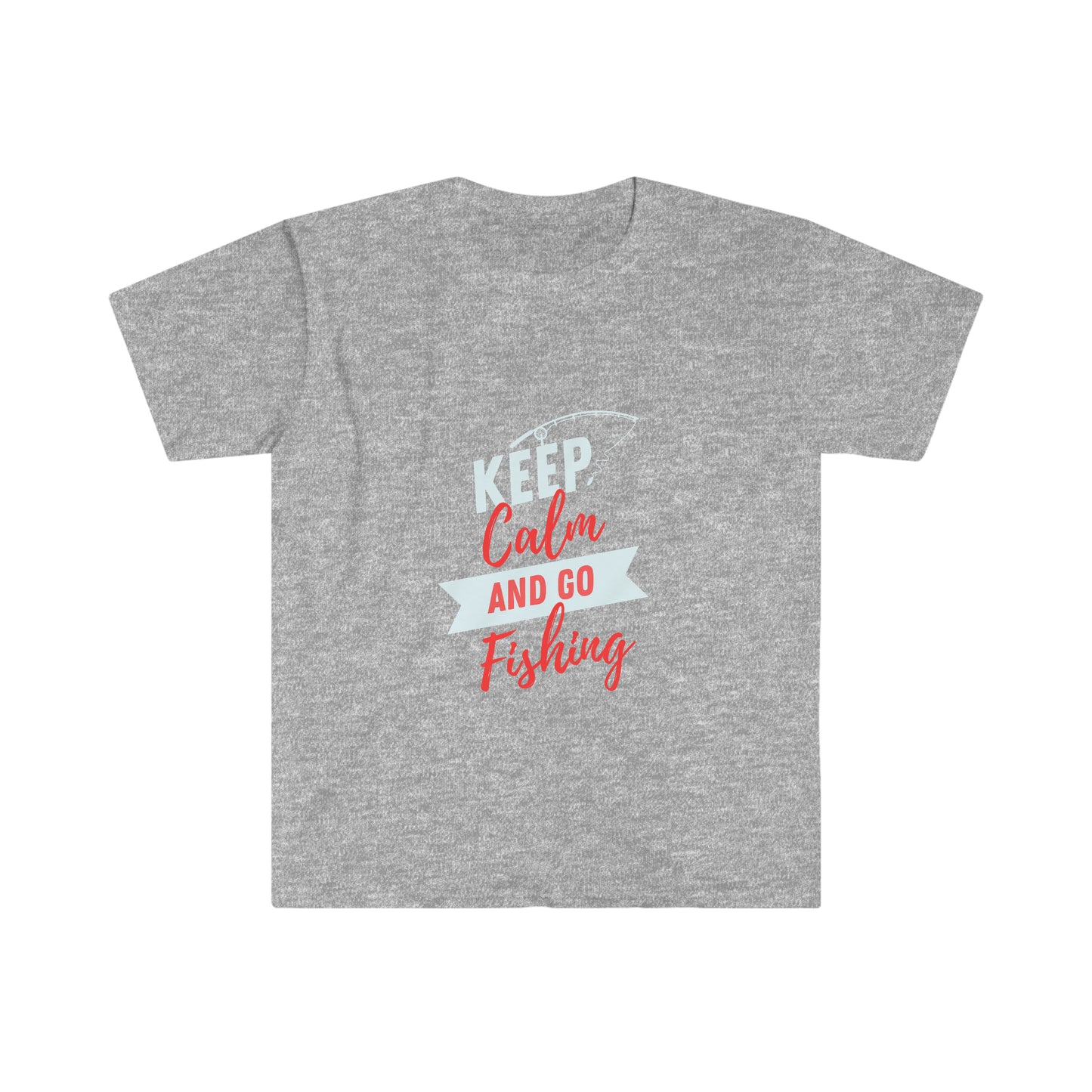 Keep Calm & Go Fishing Red Softstyle T-Shirt