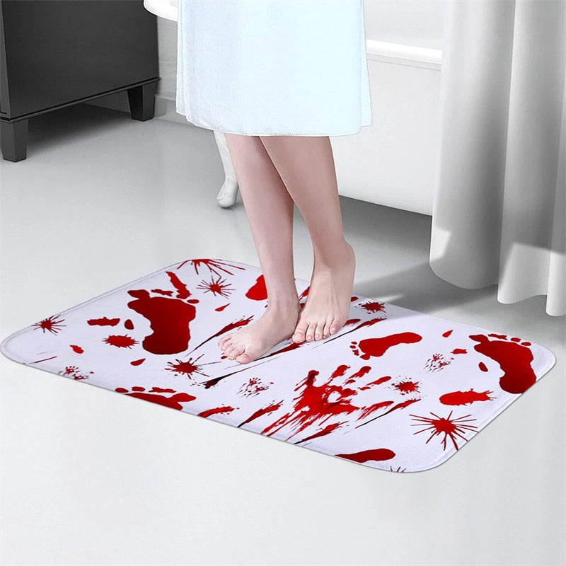 Halloween Blood Footprint Floor Mat