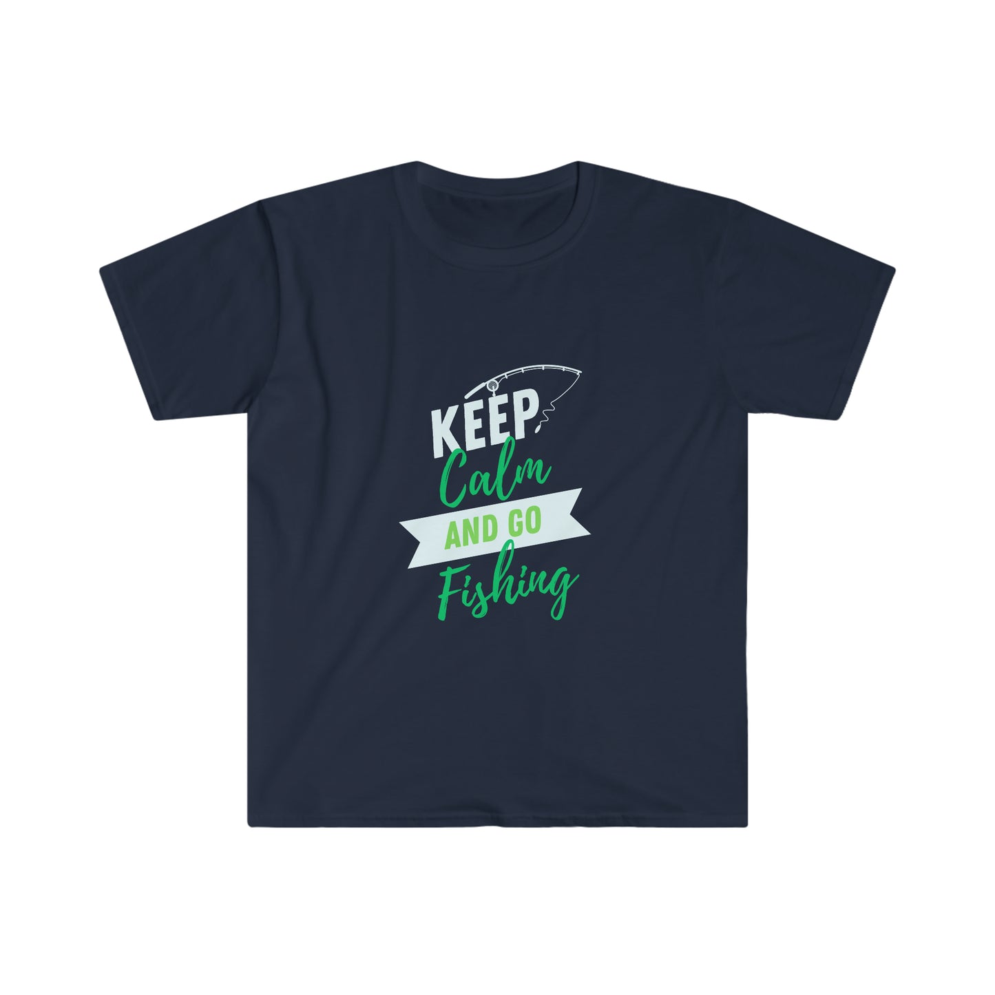 Keep Calm & Go Fishing Green Softstyle T-Shirt