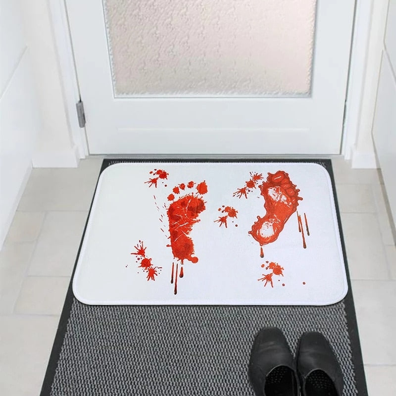 Halloween Blood Footprint Floor Mat