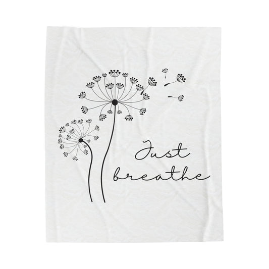 Just Breathe Dandelion | Velveteen Plush Blanket