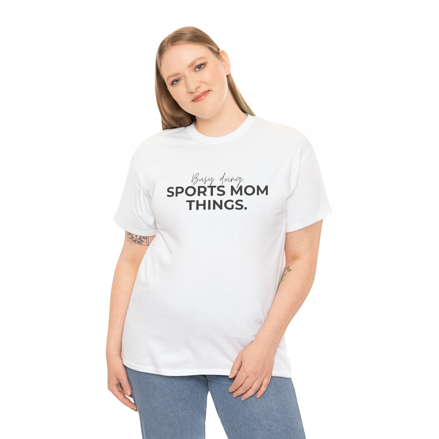 Busy Doing Sports Mom Things Cotton Tee