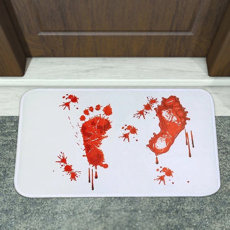 Halloween Blood Footprint Floor Mat