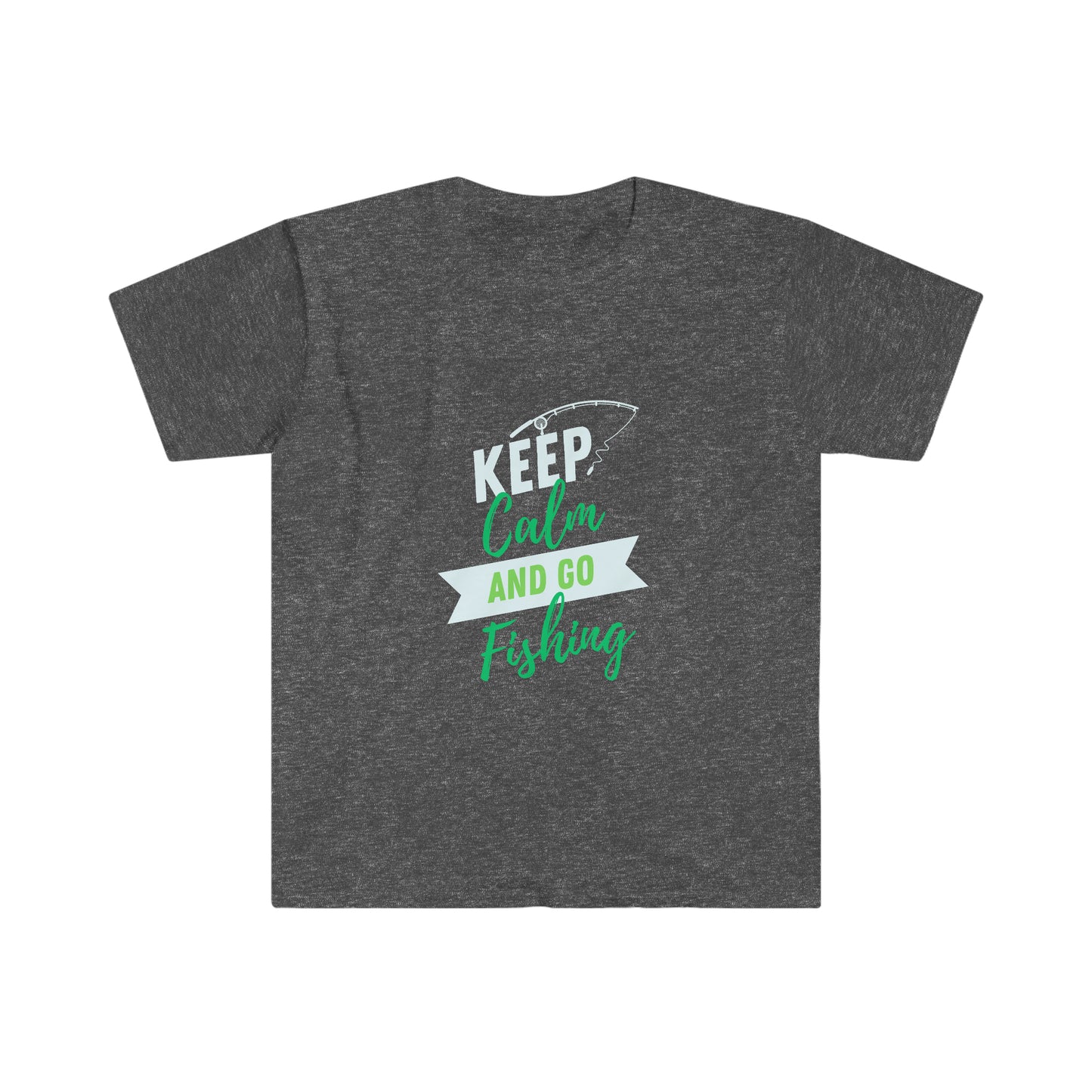 Keep Calm & Go Fishing Green Softstyle T-Shirt